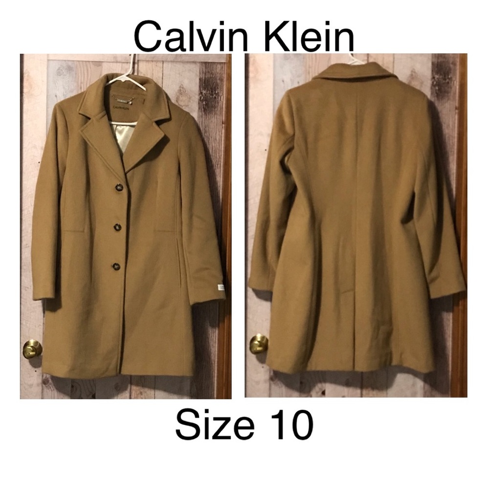 Calvin Klein Wool Blend Longline 3-Button Coat